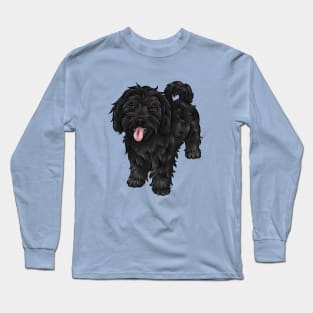 Cute Black Cavapoo Dog Long Sleeve T-Shirt